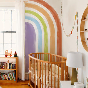 Waterproof Pre-peeled Watercolor Half Rainbow Wall Sticker Mural - Fansee Australia