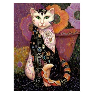 Whimsical Cat Painting With Diamonds Kit (30x40cm) - Fansee Australia