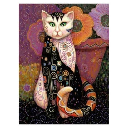 Whimsical Cat Painting With Diamonds Kit (30x40cm) - Fansee Australia