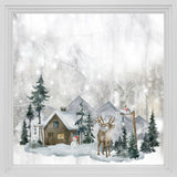 Winter Village Reindeer Stained Window Cling Christmas Decor - Fansee Australia