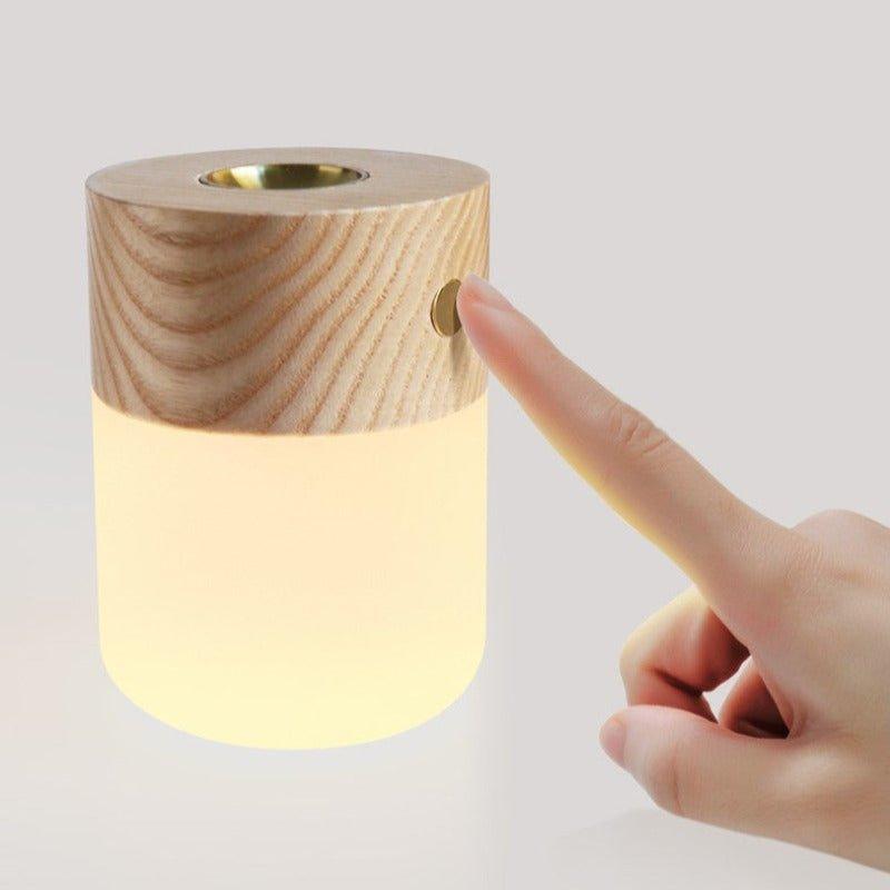 Wooden Aroma Diffuser Touch Switch Three-level Dimming Table Lamp - Fansee Australia