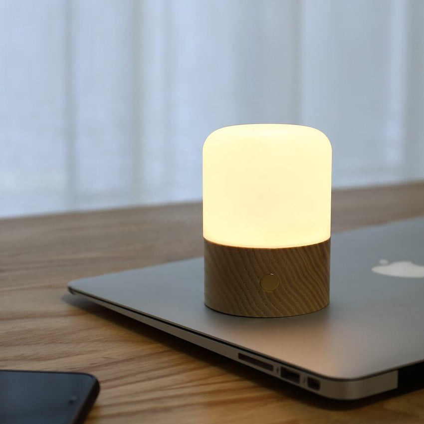 Wooden Aroma Diffuser Touch Switch Three - level Dimming Table Lamp - Fansee Australia