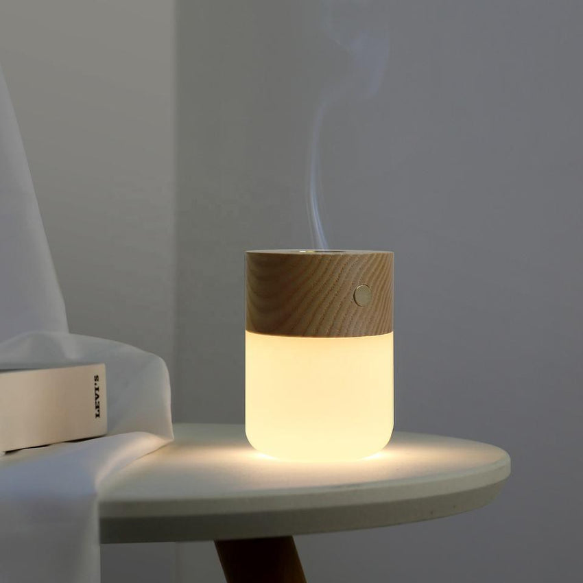Wooden Aroma Diffuser Touch Switch Three-level Dimming Table Lamp - Fansee Australia