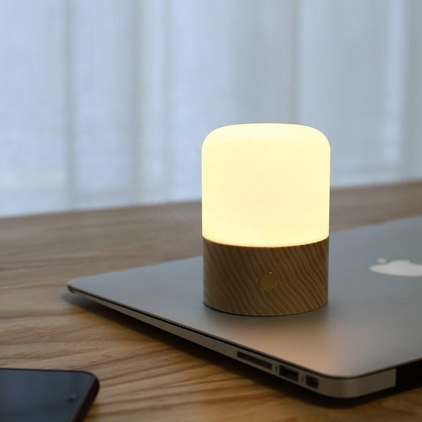 Wooden Aroma Diffuser Touch Switch Three-level Dimming Table Lamp - Fansee Australia