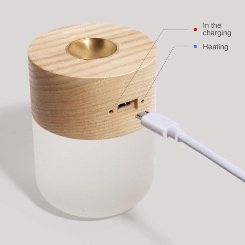 Wooden Aroma Diffuser Touch Switch Three-level Dimming Table Lamp - Fansee Australia