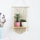 Wooden Floating Shelf Wall Hanging Macrame Planter - Fansee Australia