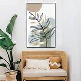 2 Piece Bohemian Leaf Abstract Framed Wall Art - Fansee Australia