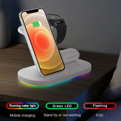 3 in 1 Wireless Charger Stand For Samsung Phone Galaxy Watch Buds iPhone Apple AirPods - Fansee Australia