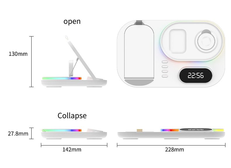 4 in 1 Wireless Charger Stand For iPhone Apple Watch AirPods Pro - Fansee Australia