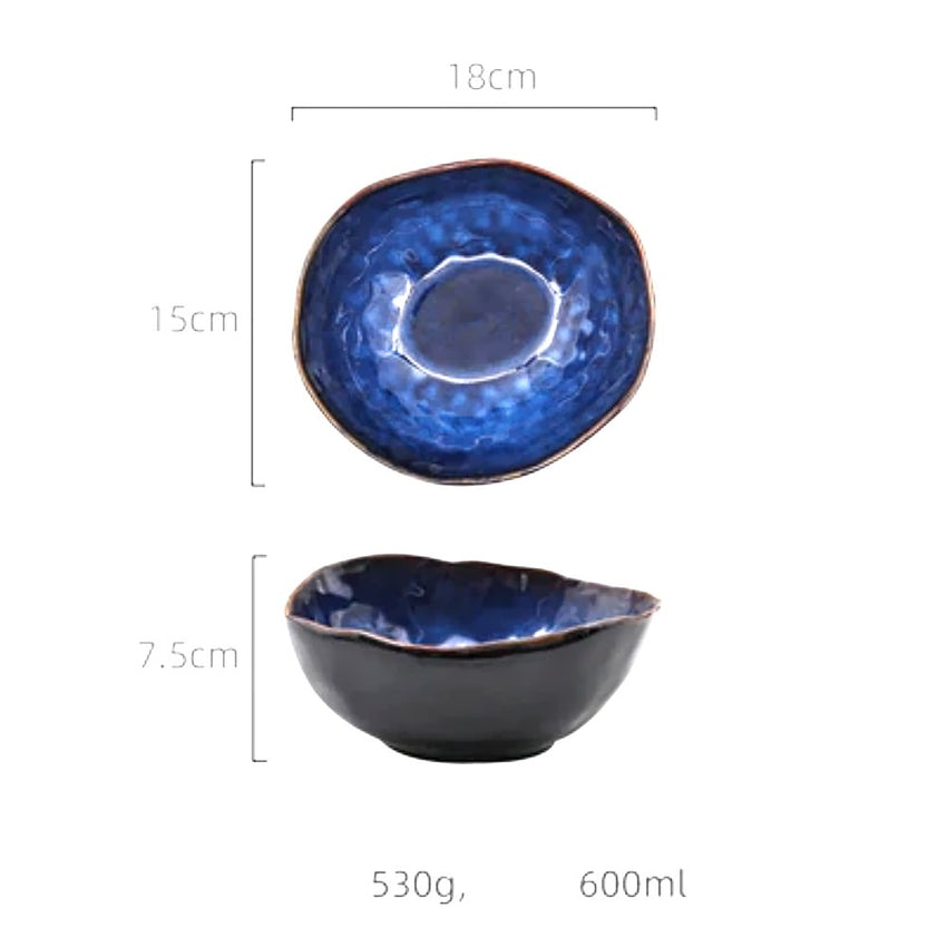 4 Pcs Set Handmade Blue Artisan Dinner Bowl - Fansee Australia