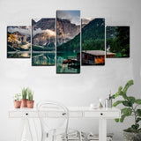 5 Panels Mountainous Backdrop Framed Canvas Wall Art - Fansee Australia