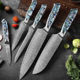 7 Pcs Super Quality Japanese Damascus Steel Chef Kitchen Knife Set - Fansee Australia