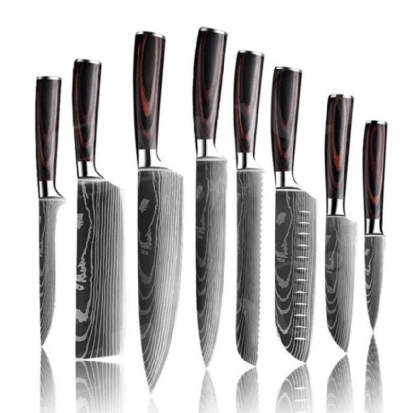 8 Pcs High Carbon Stainless Steel Damascus Kitchen Knives Set - Fansee Australia