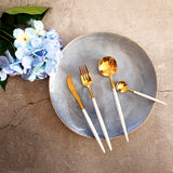 Gold and White Cutlery Set - Fansee Australia 
