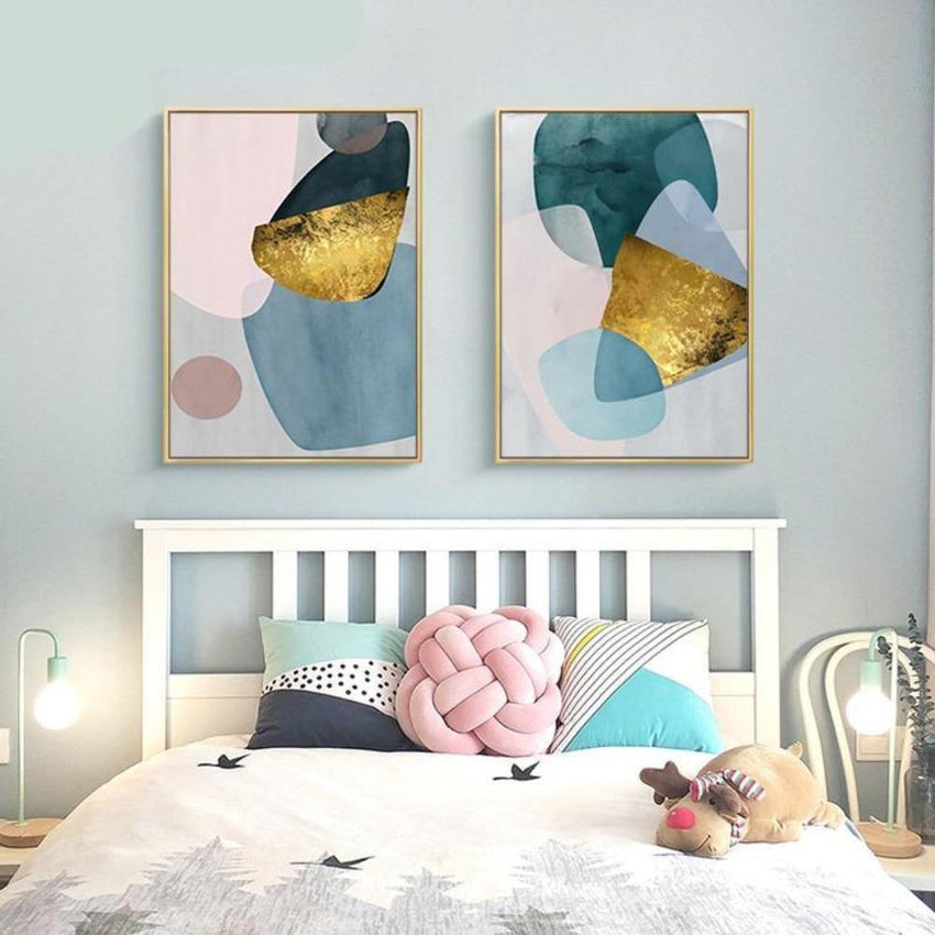Abstract Gold Foil Wall Art Prints - Set of 3 (50x70cm) - Fansee Australia