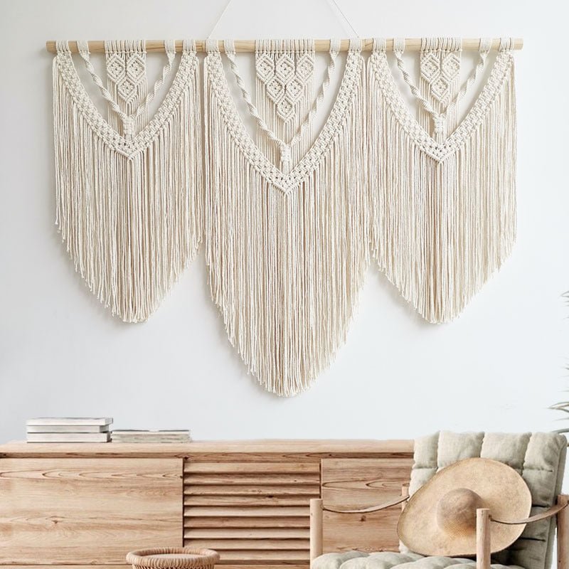 Aesthetically Handmade Wooden Extra Large Macrame Wall Hanging Tapestry - Fansee Australia