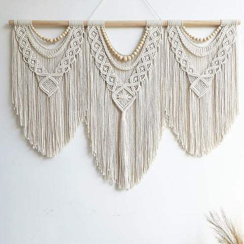 Aesthetically Handmade Wooden Extra Large Macrame Wall Hanging Tapestry - Fansee Australia