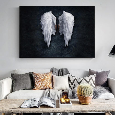 Angel Wings Wall Art Print On Canvas (75x120cm) - Fansee Australia