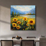 Beautiful Sunflower Field Ready To Hang Oil Painting - Fansee Australia