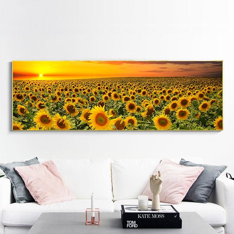 Beautiful Sunflower Field Wall Art Prints (50x150cm) - Fansee Australia