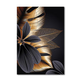 Black Golden Plant Leaf Canvas Poster Print Modern Home Decor Abstract Wall Art Painting Nordic Living Room Decoration Picture - Fansee Australia