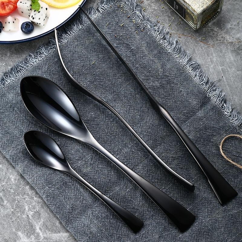 Black Stainless Steel Cutlery Set (16 Piece Set) - Fansee Australia