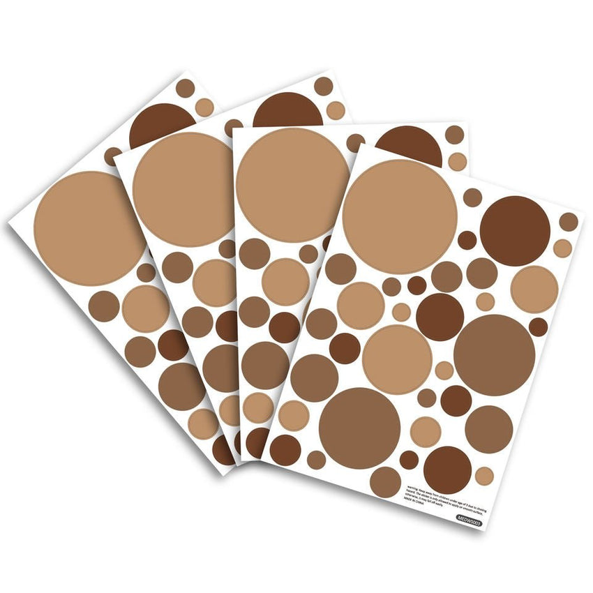 Brown Boho Polka Dots Removable Wall Stickers - Fansee Australia