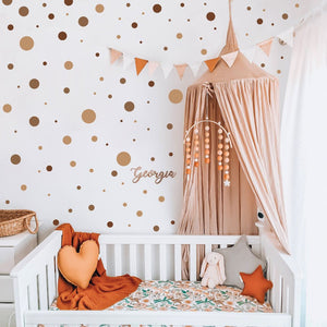 Brown Boho Polka Dots Removable Wall Stickers - Fansee Australia