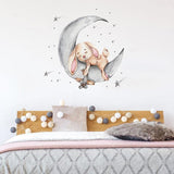 Bunny Sleeping On The Moon Wall Stickers - Fansee Australia