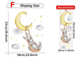Bunny Swinging On The Moon Wall Decals - Fansee Australia