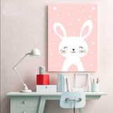 Cat & Rabbit Nursery Wall Art Canvas Prints(50x70cm) - Fansee Australia