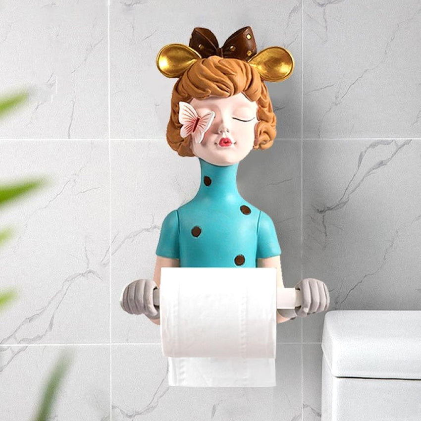 Chic Girl Toilet Roll Holder Blue - Fansee Australia