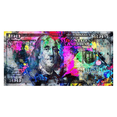 Colorful Hundred Dollar Note Canvas Print (70x140cm) - Fansee Australia