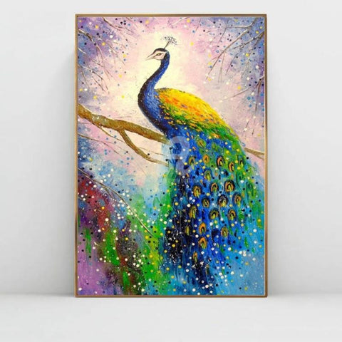 Colourful Peacock Painting With Diamonds Kit - Fansee Australia