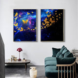 Gold Dancing Butterfly Canvas Print Online - Fansee Australia
