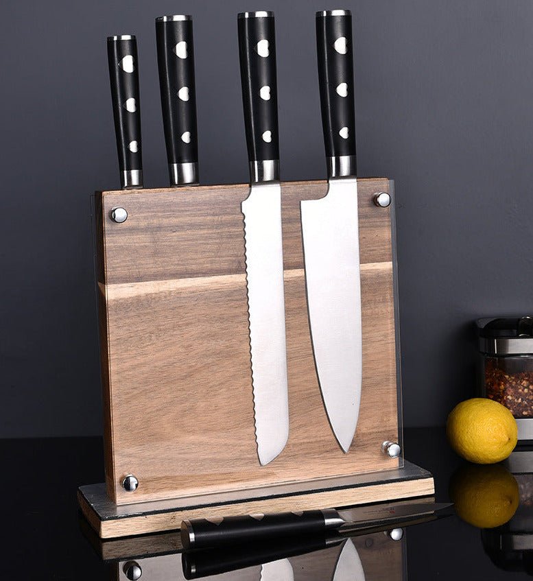 Double-Sided Magnetic Knife Holder & Knife Block - Wood - Fansee Australia