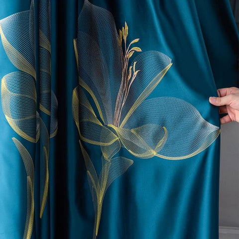 Embroidered Lavish Velvel Blackout Curtains - Fansee Australia