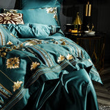 Embroidery Bed Sheet Set - GREEN - Fansee Australia