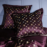 Embroidery Bed Sheet Set - PURPLE - Fansee Australia