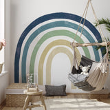 Extra Large Watercolour Blue Rainbow Fabric Wall Sticker - Fansee Australia