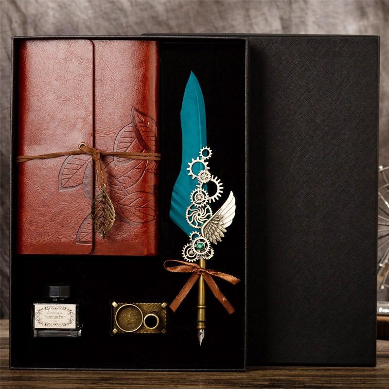 Feather Dip Pen Calligraphy Quill Pen Set Gift Box - Fansee Australia