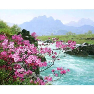 Floral Painting By Numbers Kit (40x50cm Framed Canvas) - Fansee Australia