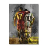 Football Legend Ronaldo and Messi Canvas Print (70x100cm) - Fansee Australia