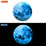 Glow In The Dark Luminous Moon 3D Wall Stickers - Blue - Fansee Australia