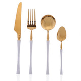 Gold & White Cutlery Set (16 Piece Cutlery Set) - Fansee Australia
