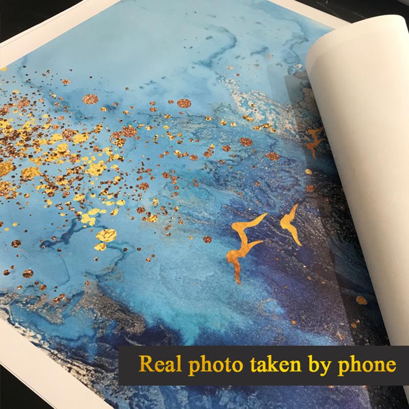 Golden Blue Sea Abstract Canvas Art (Canvas Print 60x90cm) - Fansee Australia