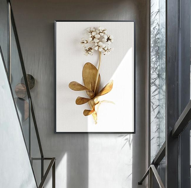Golden flowers Wall art Prints - Fansee Australia