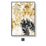 Golden Leaf Canvas Prints (3 Pcs Set - 60x80cm) - Fansee Australia