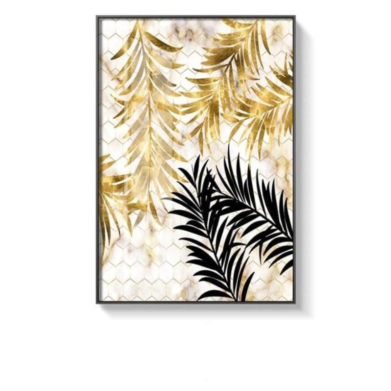 Golden Leaf Canvas Prints Art (3 Pcs Set - 60x80cm) - Fansee Australia
