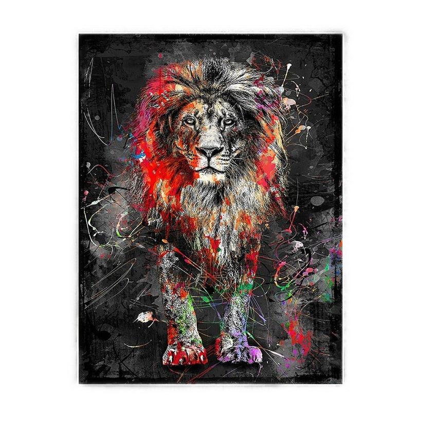 Graffiti Abstract Lion Canvas Wall Art Print (60x90cm) - Fansee Australia